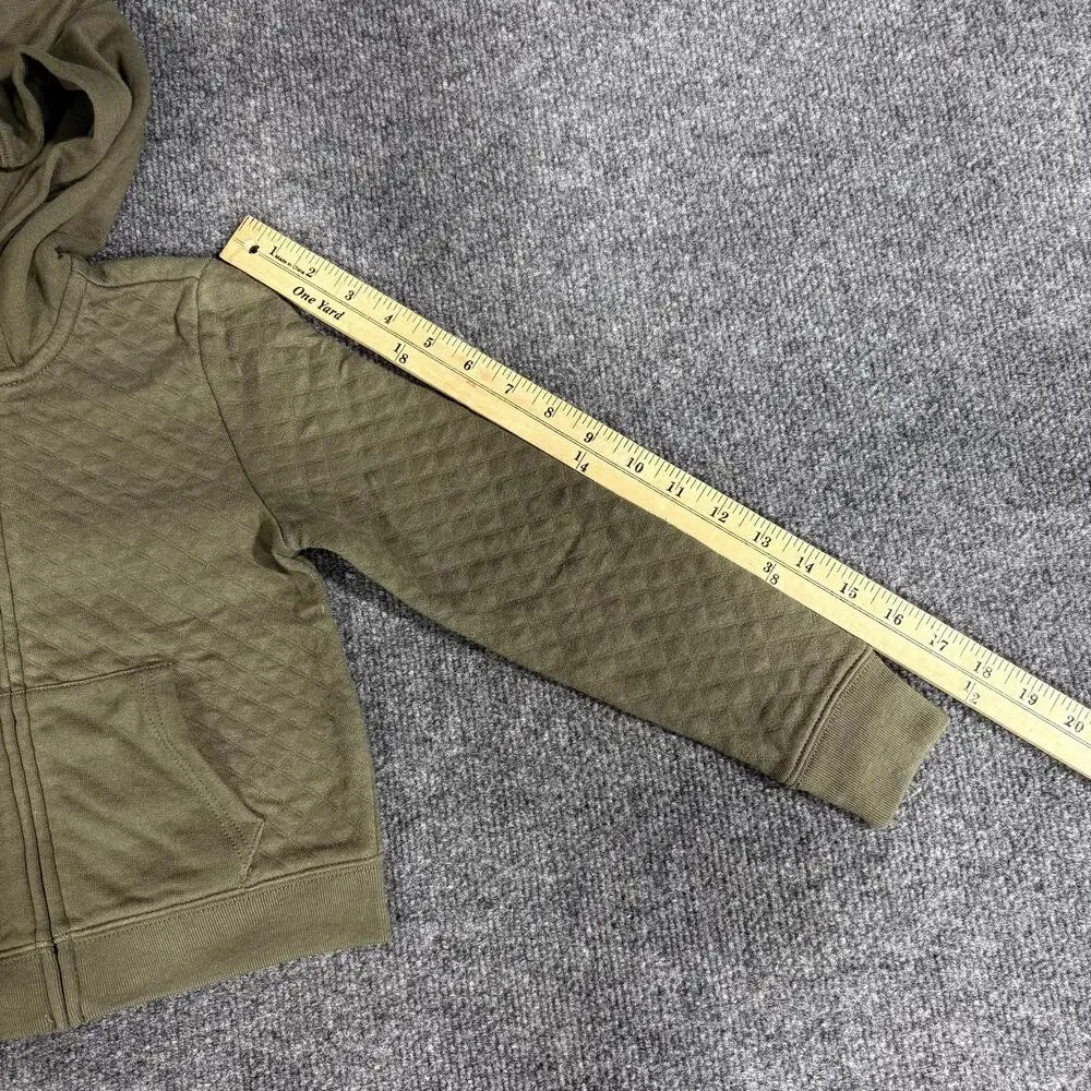 Polo Ralph Lauren Hoodie Girls 6X Green Quilted Full Zip Hooded Knit Sweatshirt